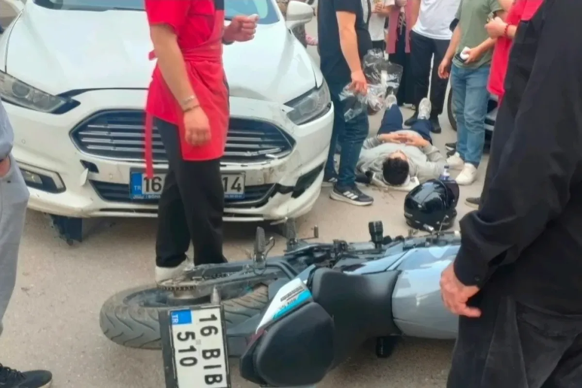 Motosiklet sürücüsü hastanelik oldu