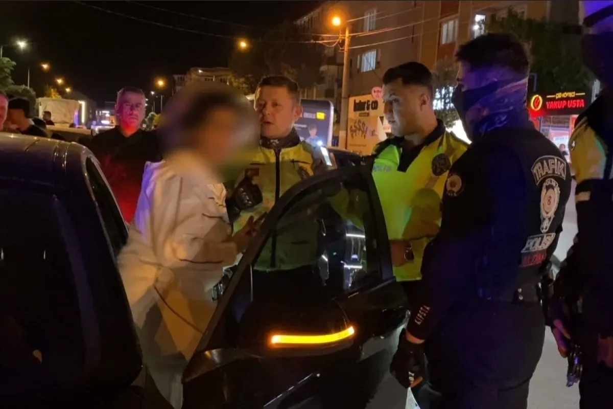 İnegöl'de 'dur' ihtarına uymayan kadın sürücü ...