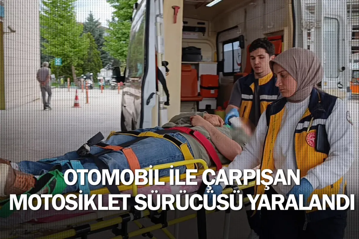 Otomobil ile çarpışan motosiklet sürücüsü yaralandı