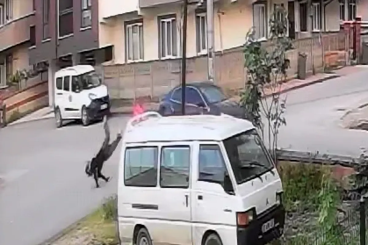 İnegöl'de kaza anı güvenlik kamerasında