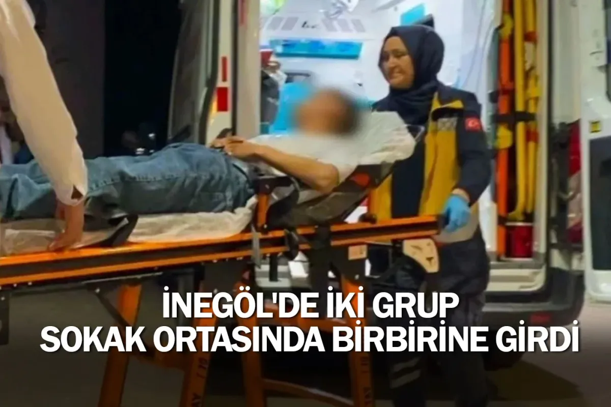 İnegöl'de iki grup sokak ortasında birbirine girdi