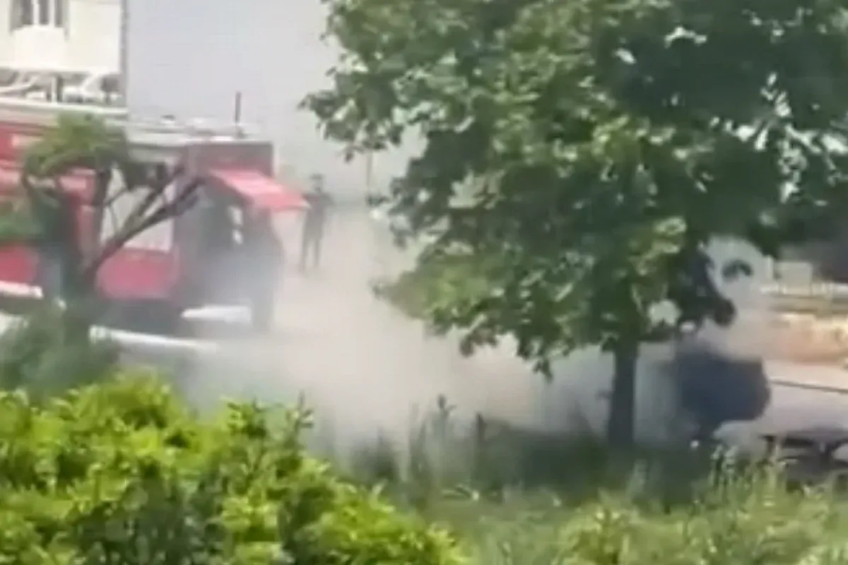 Seyir halinde alev aldı!