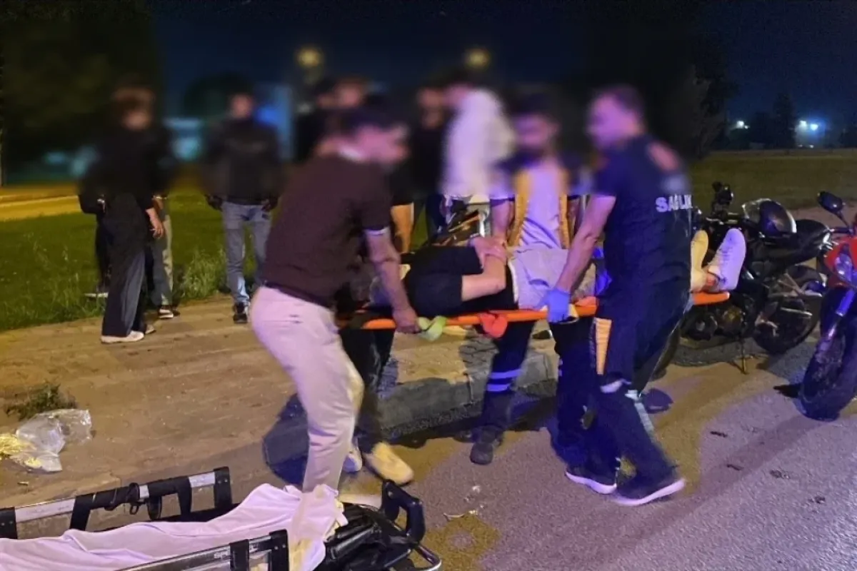 İnegöl'de üç motosiklet birbirine girdi!