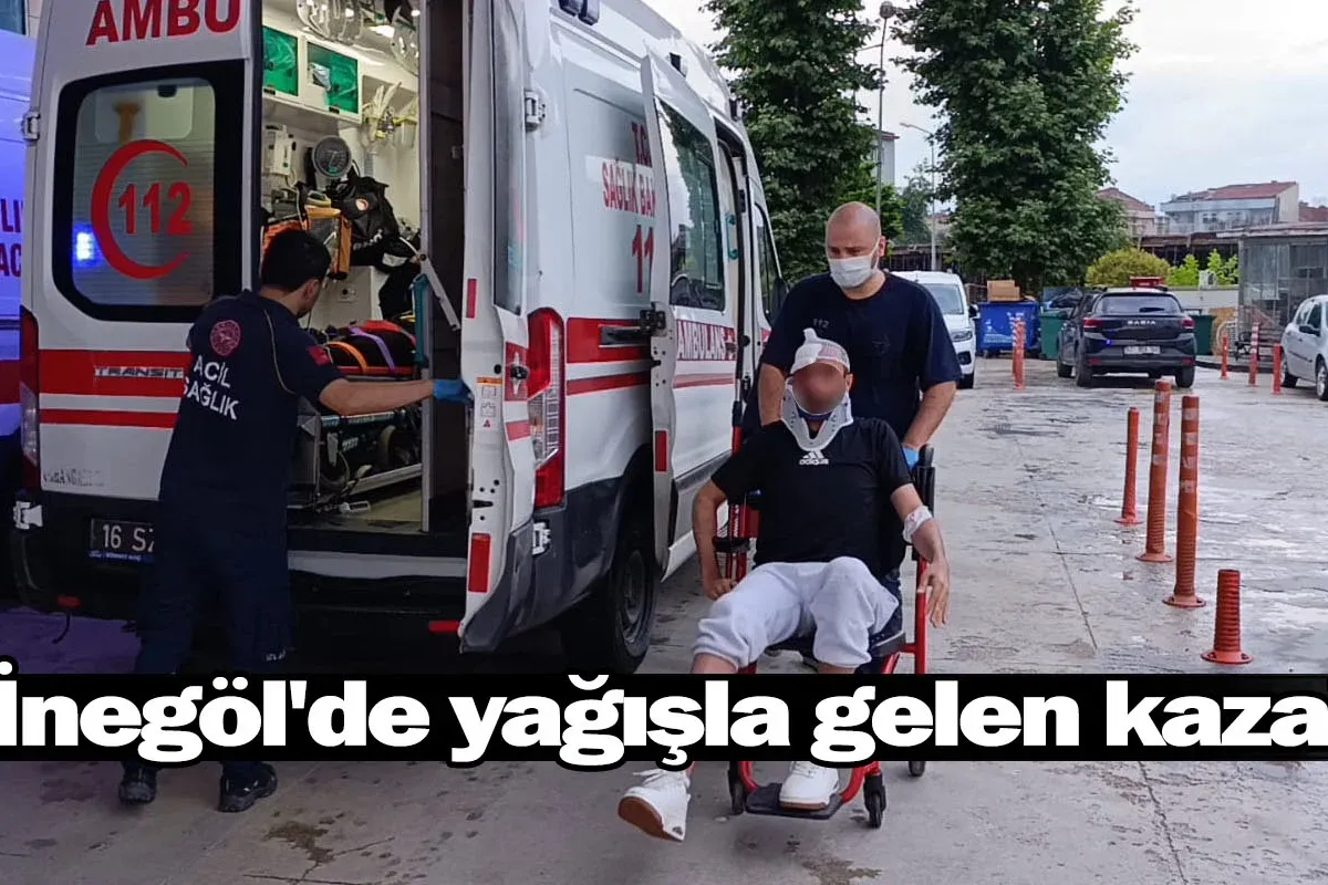 İnegöl'de yağışla gelen kaza!