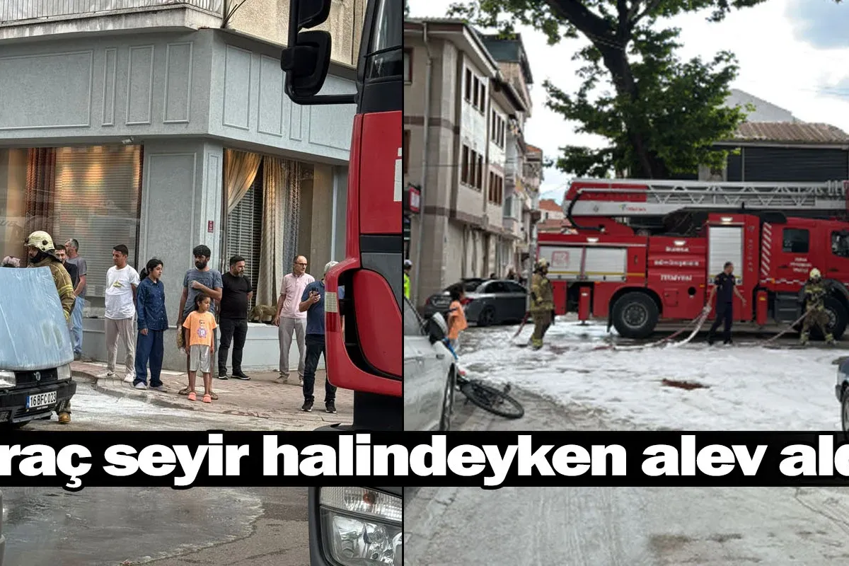 Araç seyir halindeyken alev aldı: Sürücü son anda kurtuldu