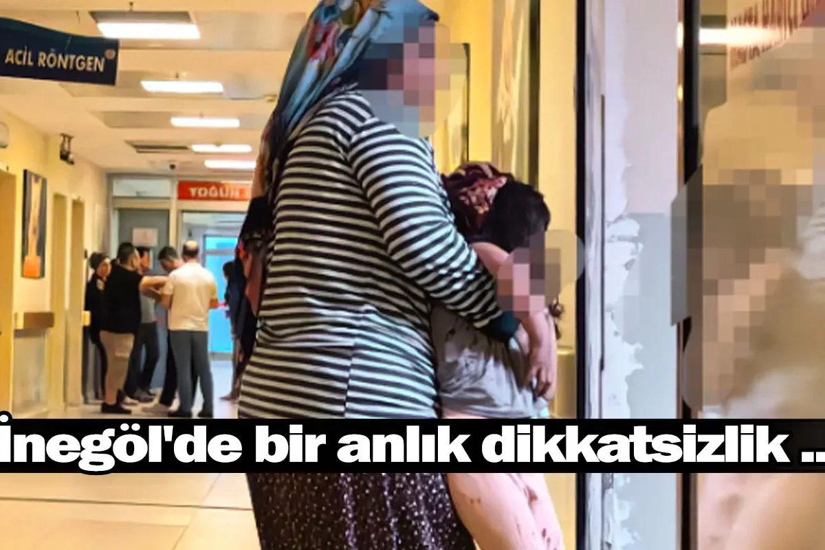 İnegöl'de bir anlık dikkatsizlik ...