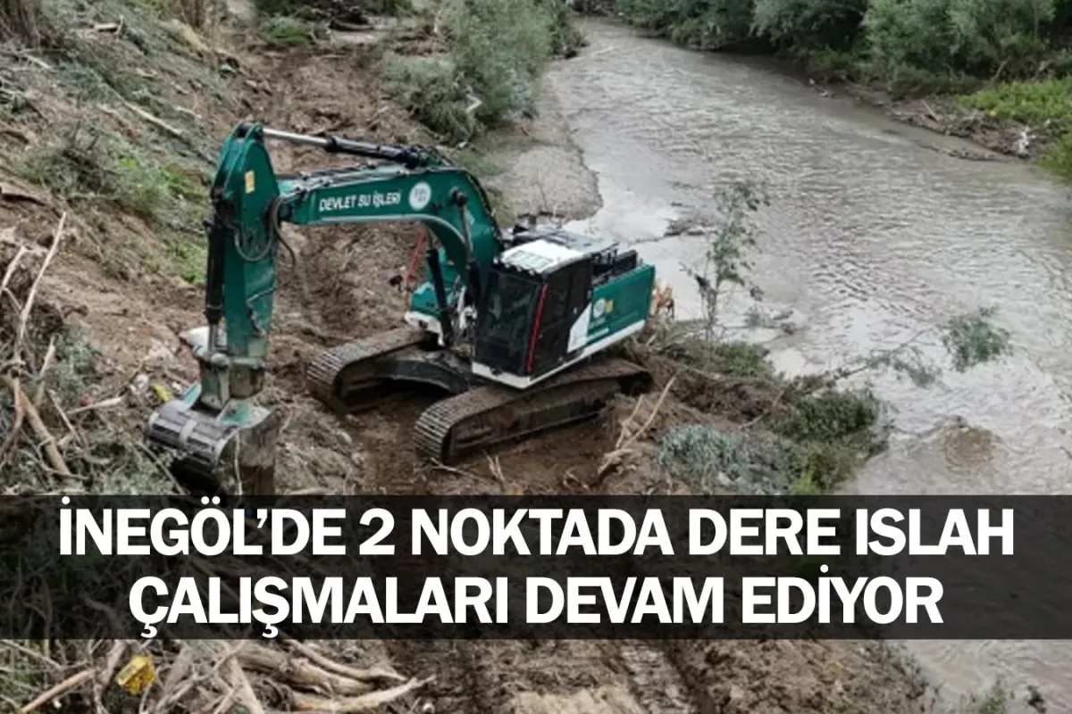 İnegöl’de 2 Noktada Dere Islah Çalışmaları Devam Ediyor
