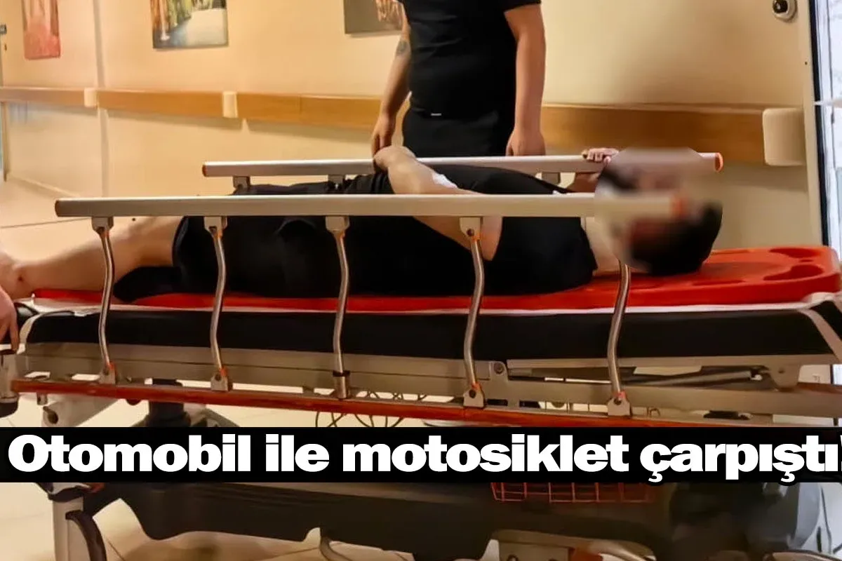 Otomobil ile motosiklet çarpıştı!