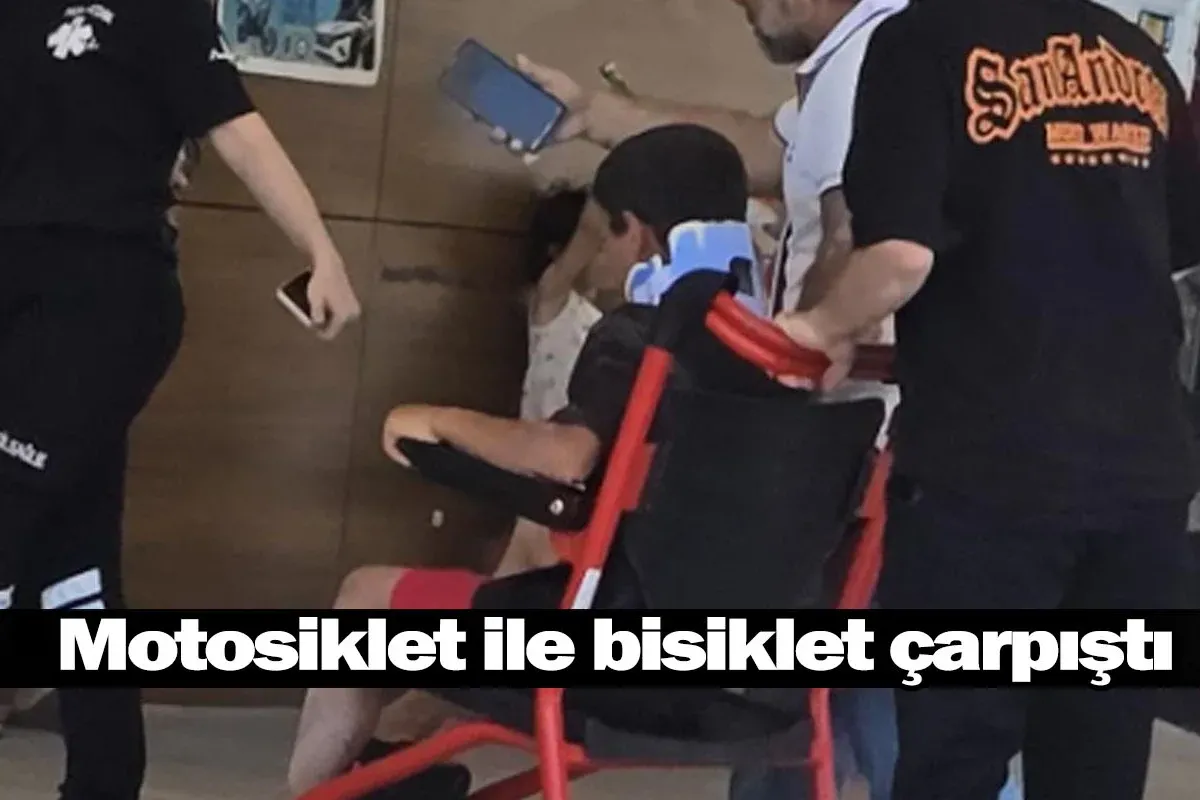 Motosiklet ile bisiklet çarpıştı