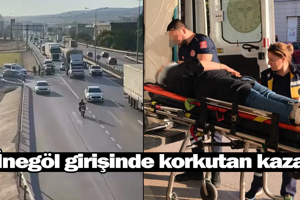İnegöl girişinde korkutan kaza!