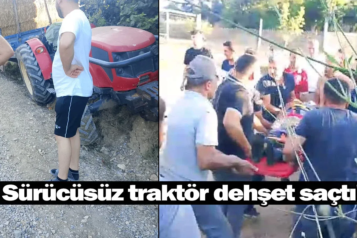 İnegöl'de sürücüsüz traktör dehşet saçtı!