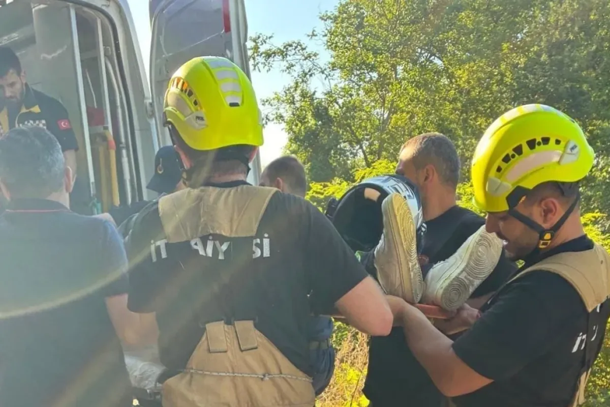 Uçuruma yuvarlandı! İtfaiyeden zamana karşı yarış