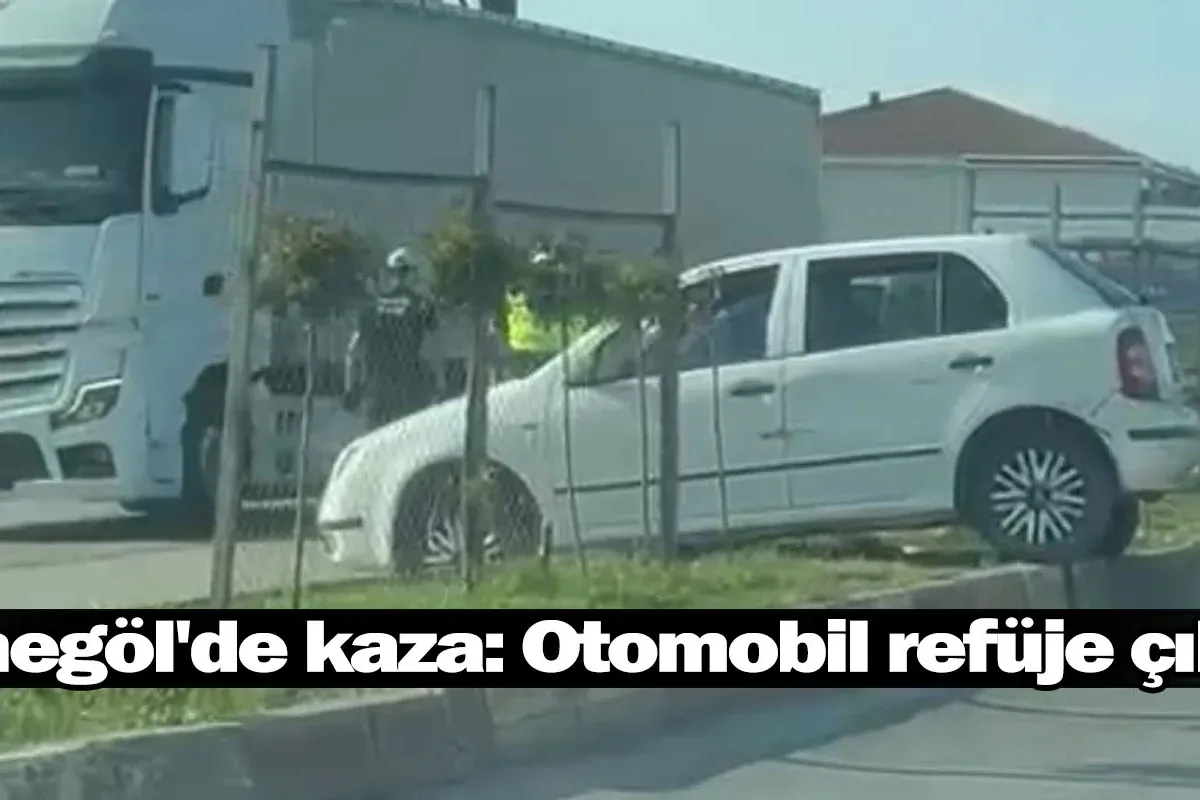 İnegöl'de kaza: Otomobil refüje çıktı