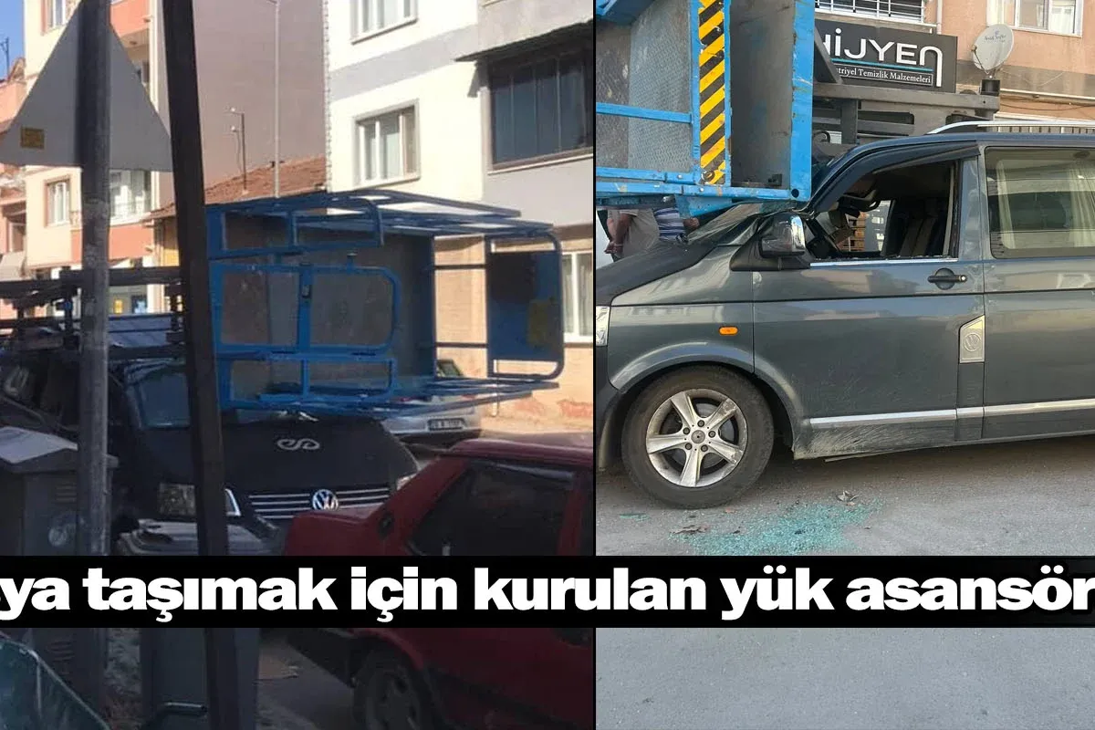 Eşya taşımak için kurulan yük asansörü ...