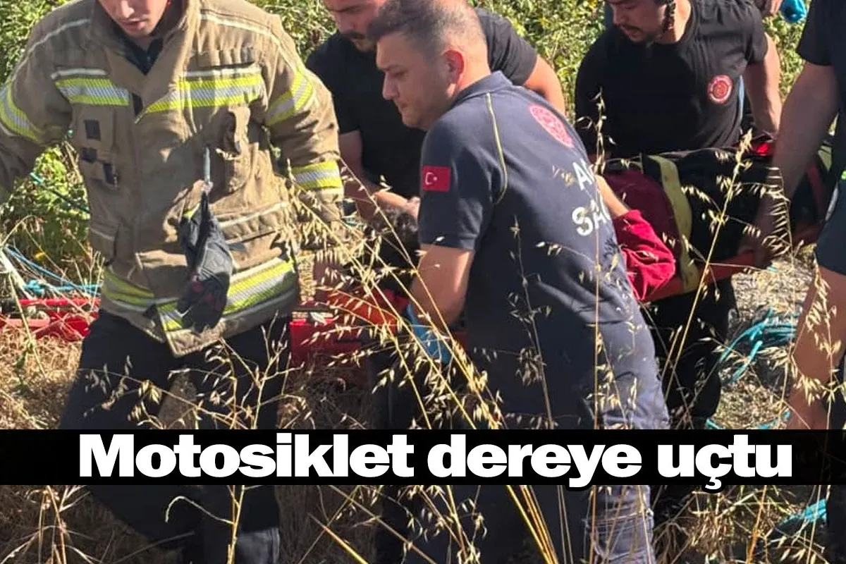 Motosiklet dereye uçtu