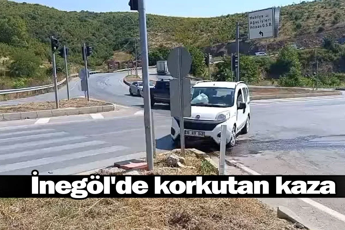 İnegöl'de korkutan kaza