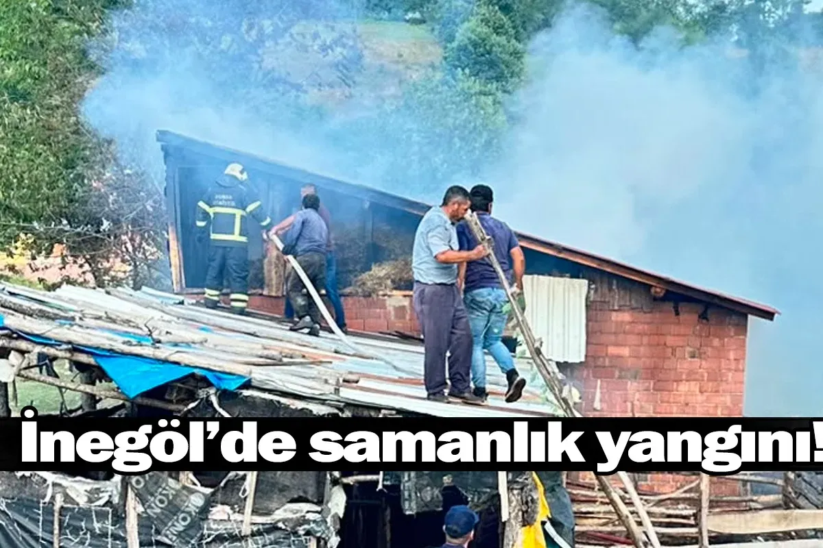 İnegöl'de samanlık yangını!