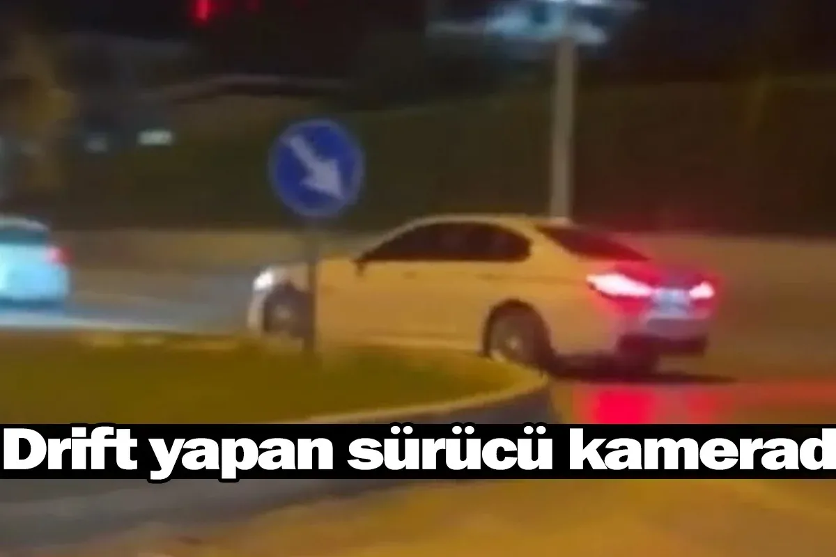 İnegöl'de drift yapan sürücü kamerada