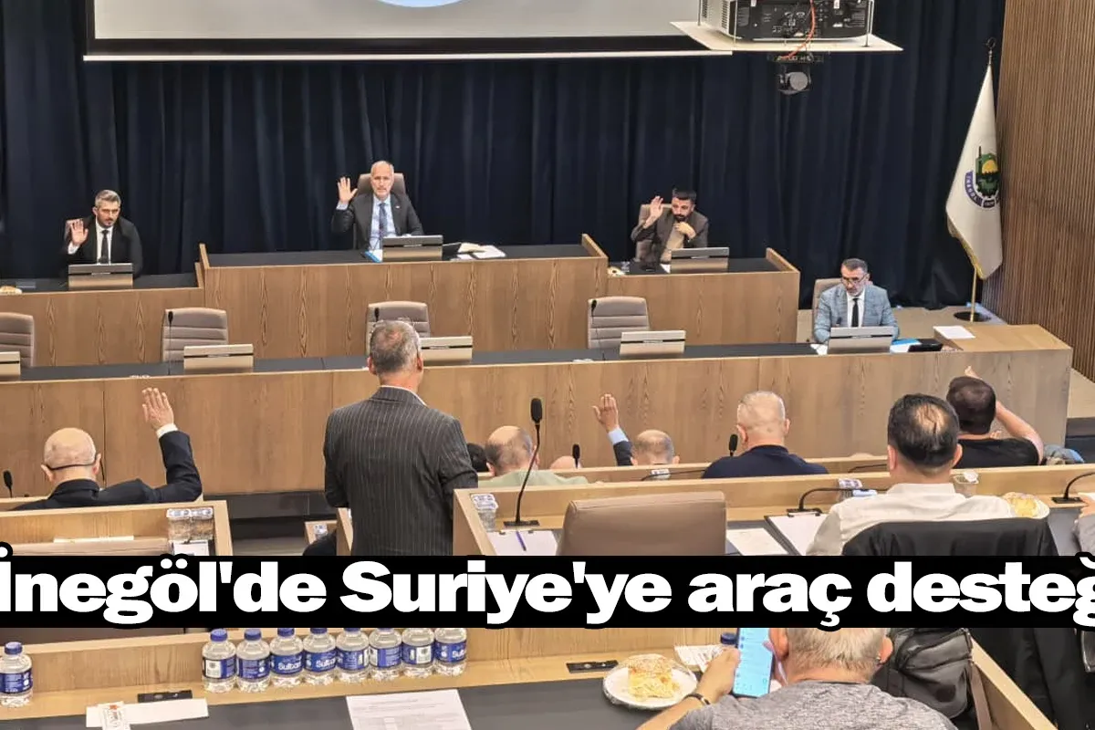 İnegöl'de Suriye'ye araç desteği