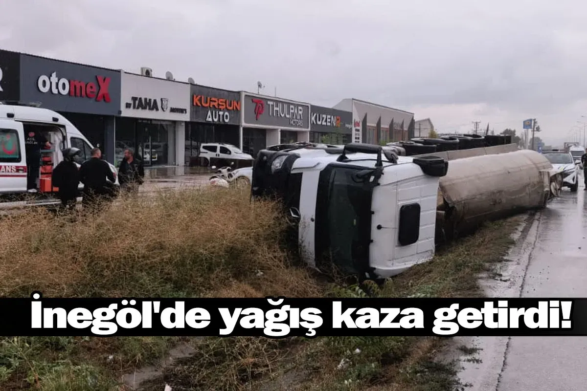 İnegöl'de yağış kaza getirdi!