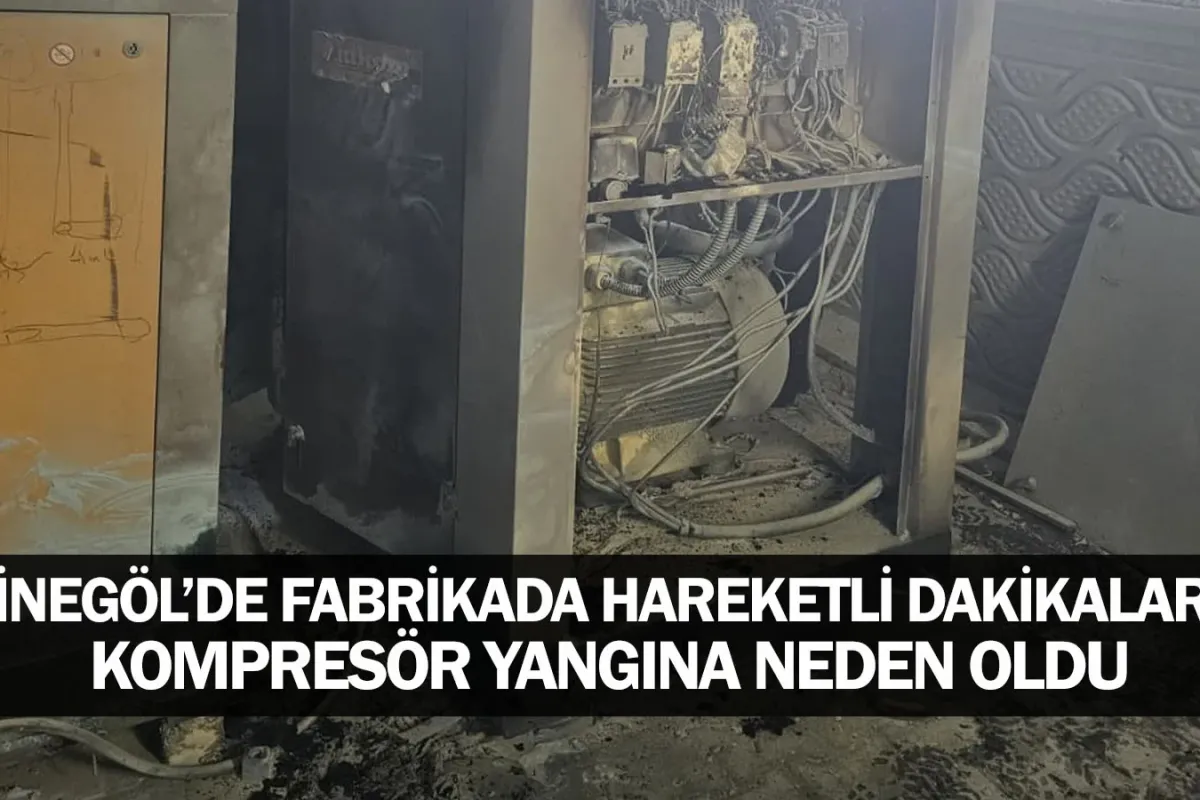 İnegöl’de Fabrikada Hareketli Dakikalar: Kompresör Yangına Neden Oldu
