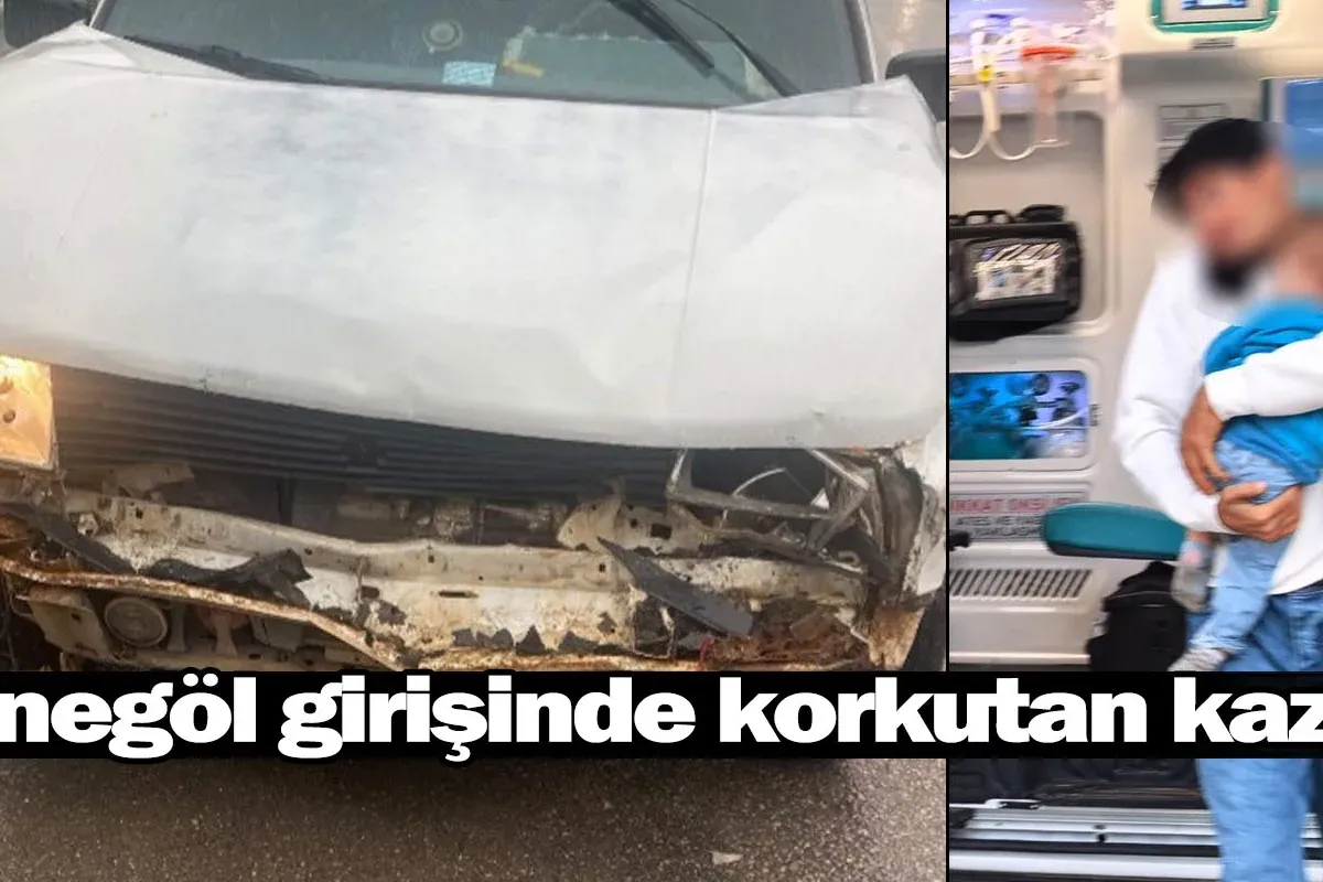 İnegöl girişinde korkutan kaza