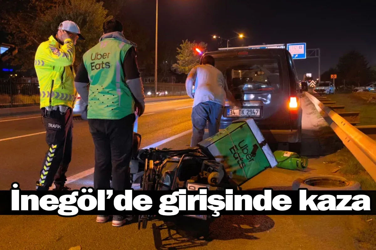 İnegöl’de girişinde kaza