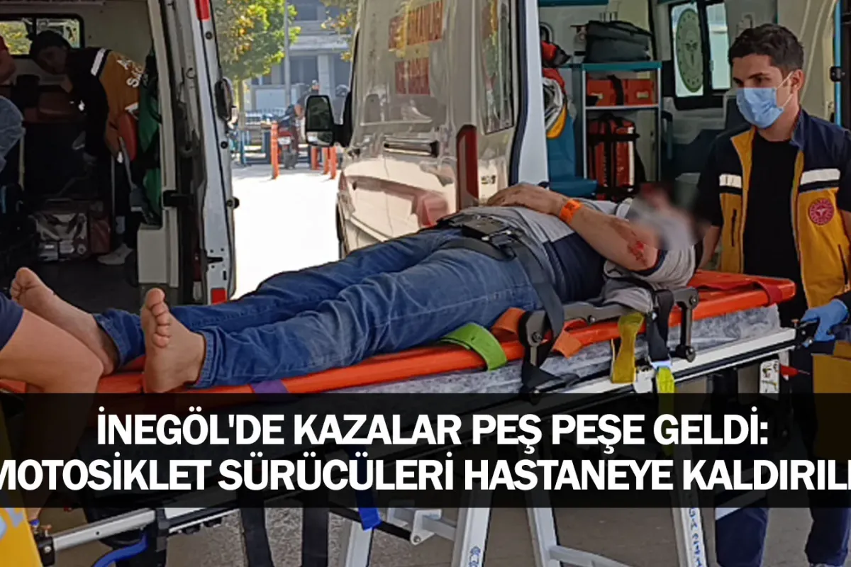 İnegöl'de Kazalar Peş Peşe Geldi: Motosiklet Sürücüleri Hastaneye Kaldırıldı