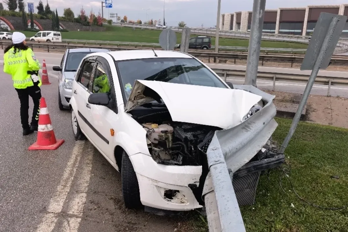 İnegöl'de yağışla gelen kaza!