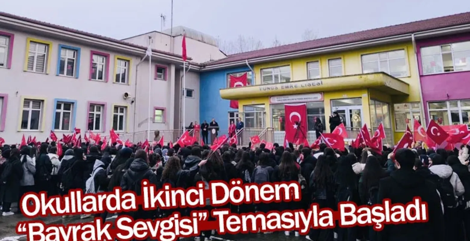 İnegöl'de okullarda İkinci Dönem “Bayrak Sevgisi” Temasıyla Başladı