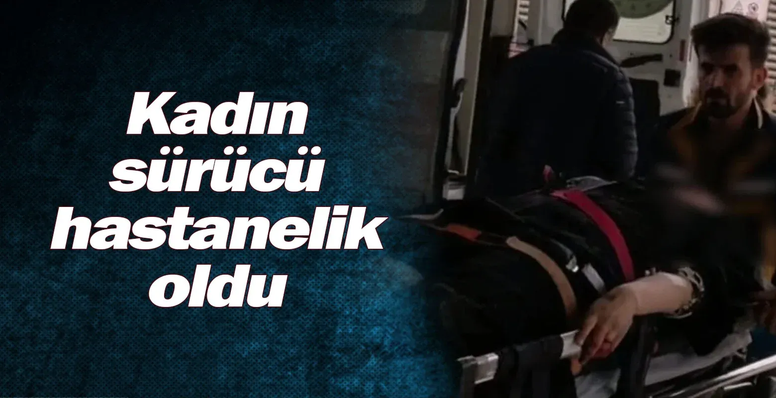Kadın sürücü hastanelik oldu