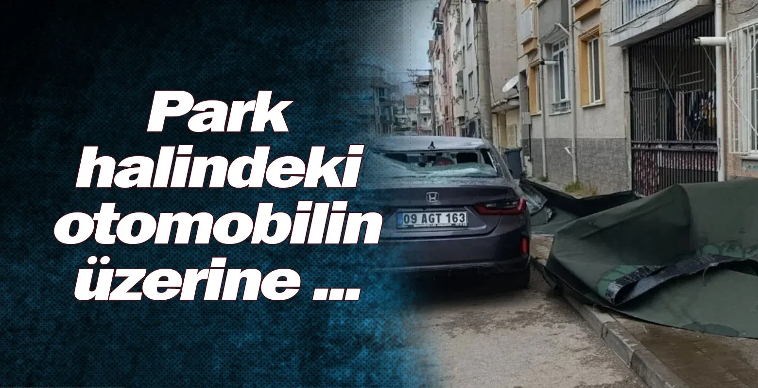 Park halindeki otomobilin üzerine ...