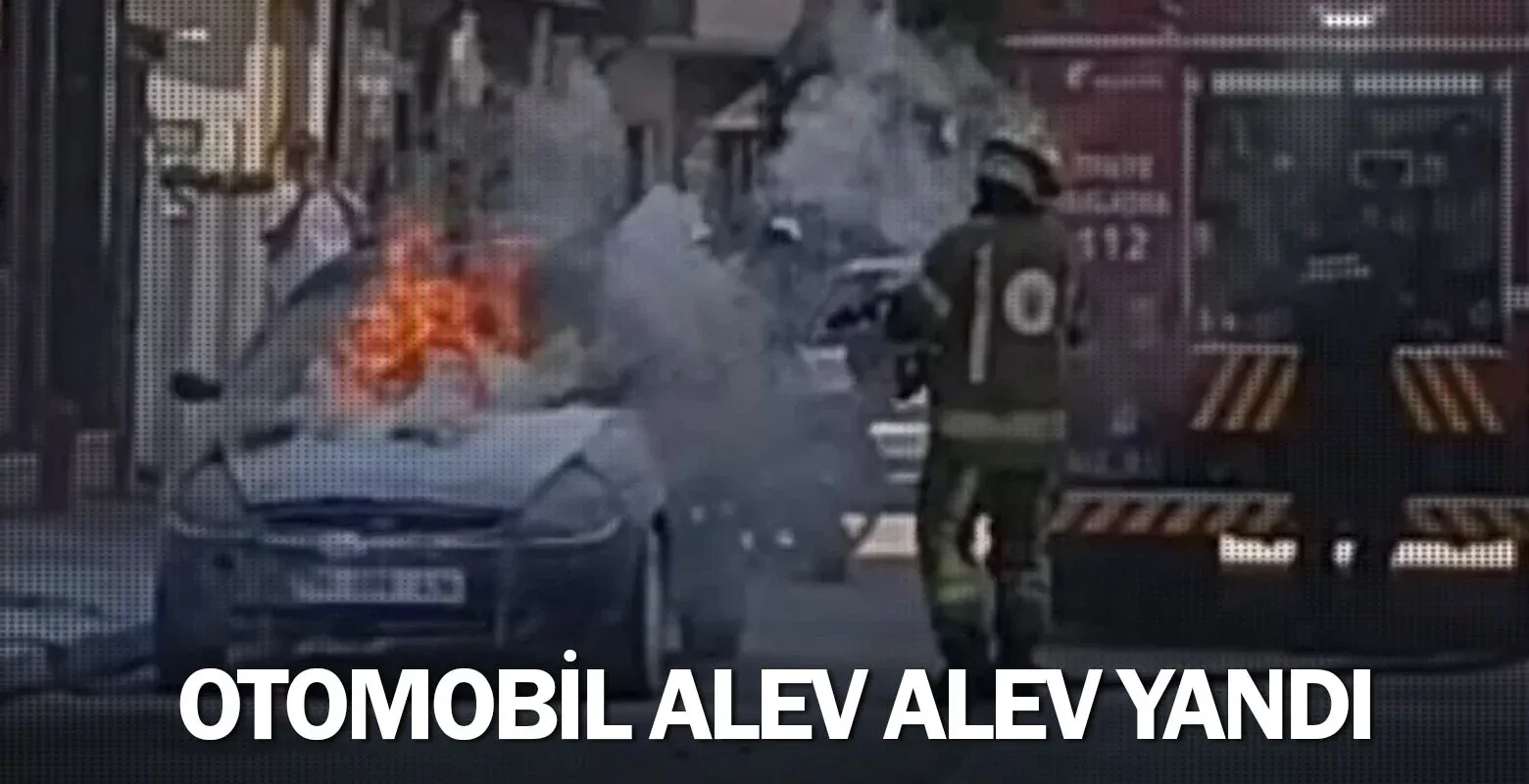 İnegöl'de otomobil alev alev yandı