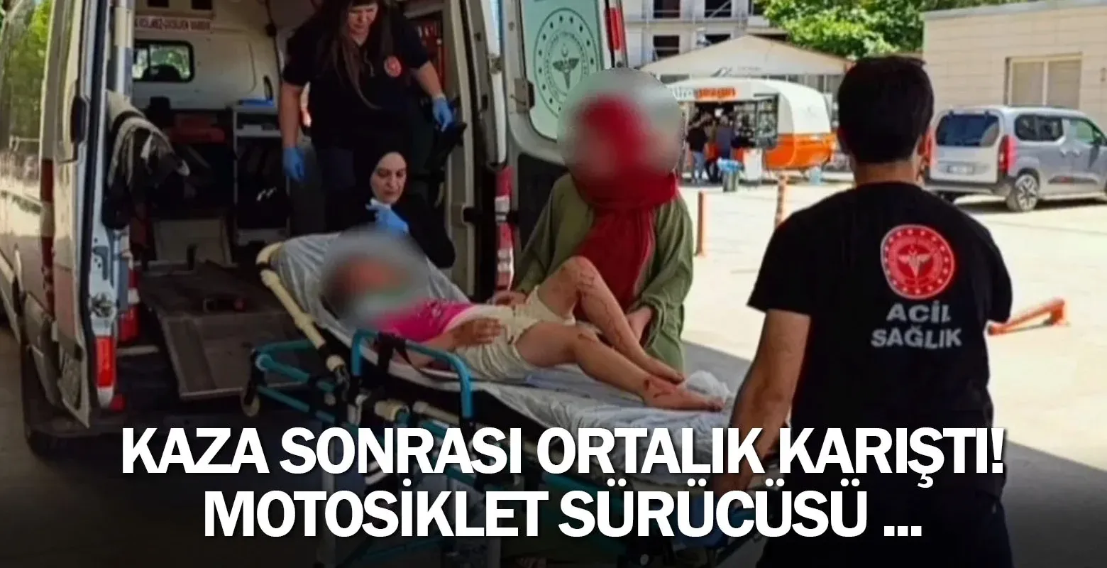 İnegöl'de kaza sonrası ortalık karıştı! Motosiklet sürücüsü ...