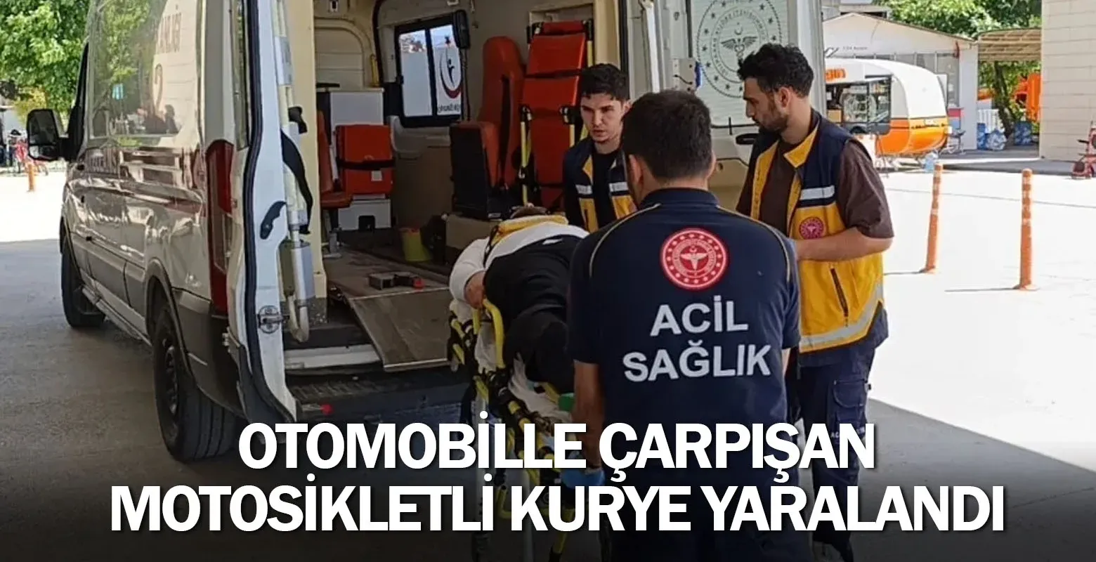 Otomobille çarpışan motosikletli kurye yaralandı