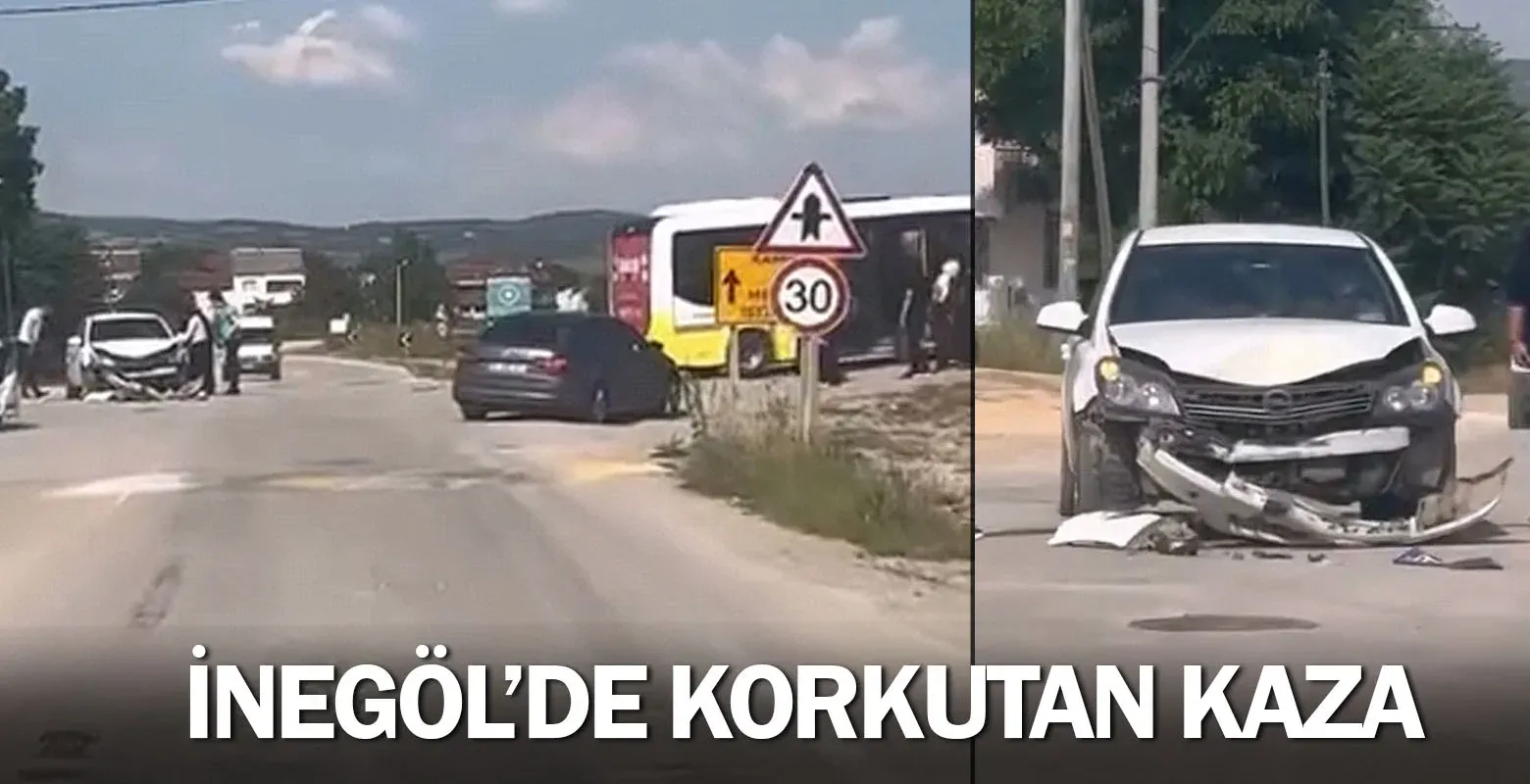 İnegöl'de korkutan kaza