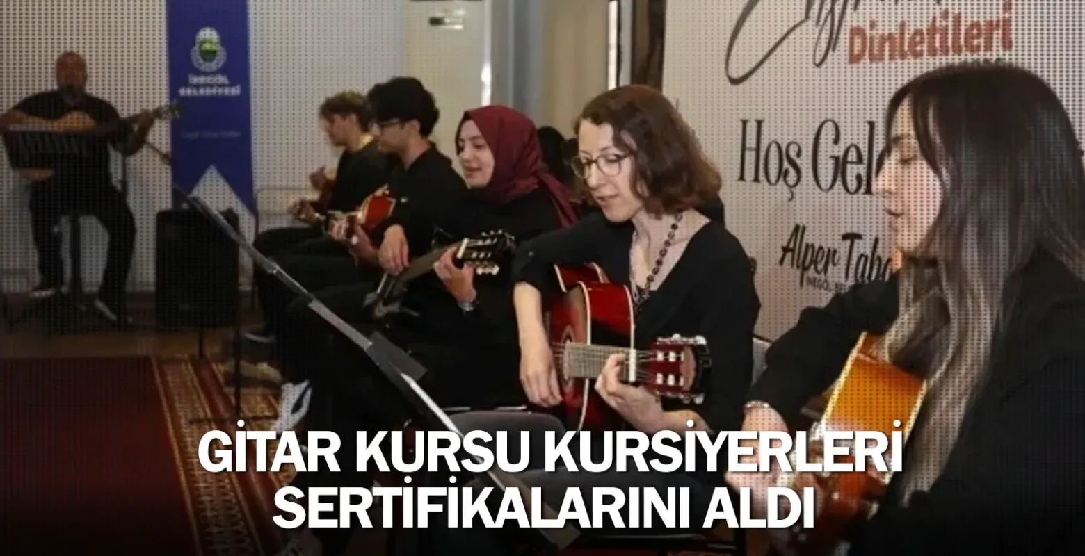 İnegöl Belediyesi’nin Gitar Kursu Kursiyerleri Sertifikalarını Aldı