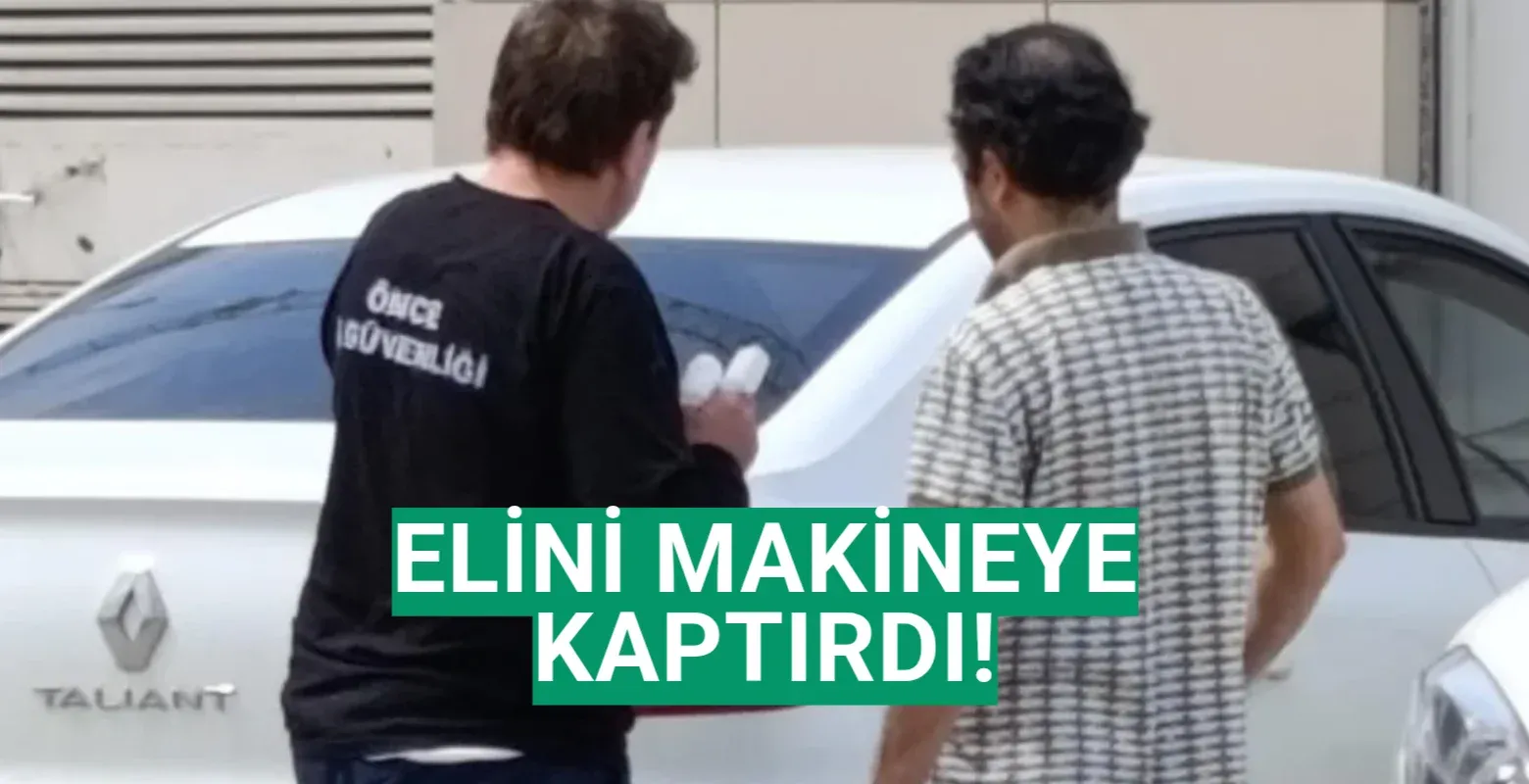 Elini makineye kaptırdı!