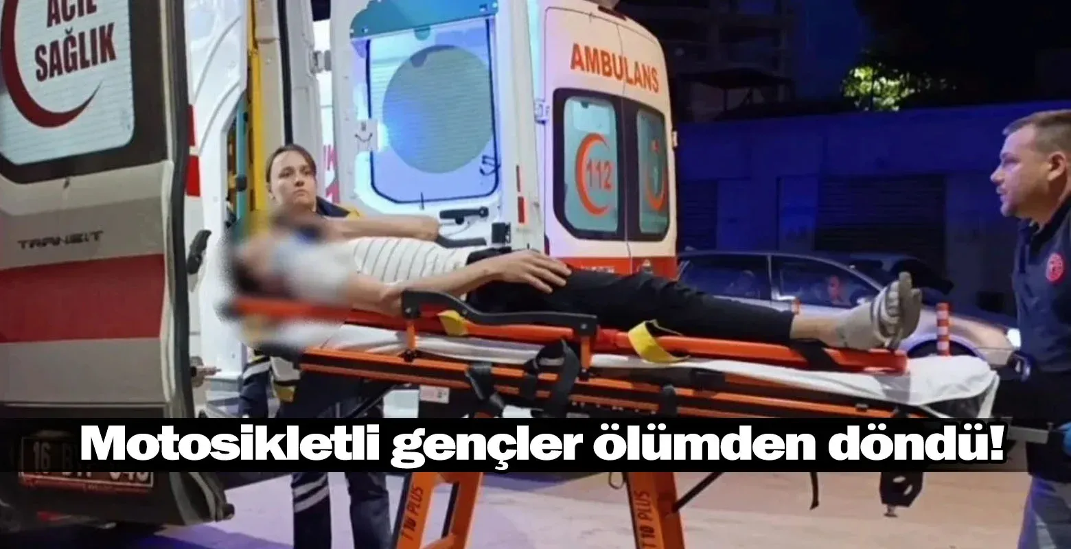 Motosikletli gençler ölümden döndü!