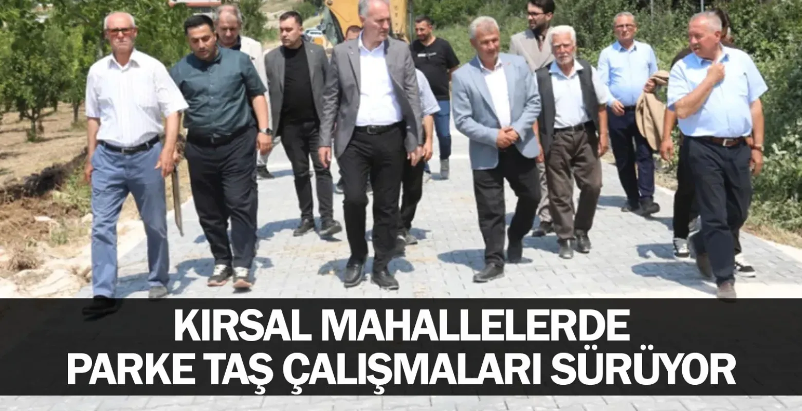 Kırsal Mahallelerde Parke Taş Çalışmaları Sürüyor