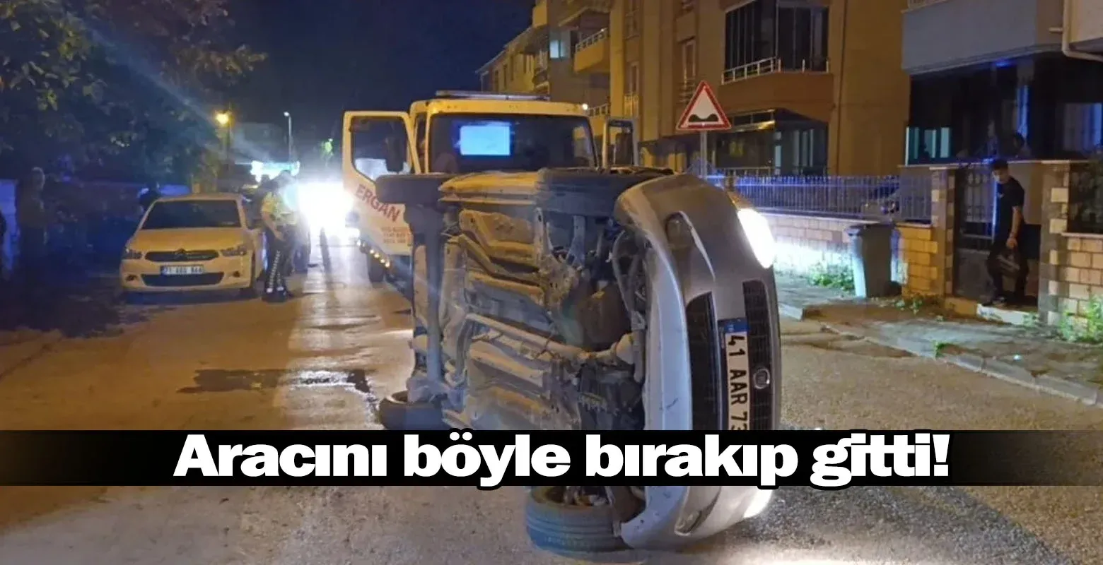 İnegöl'de aracını böyle bırakıp gitti!
