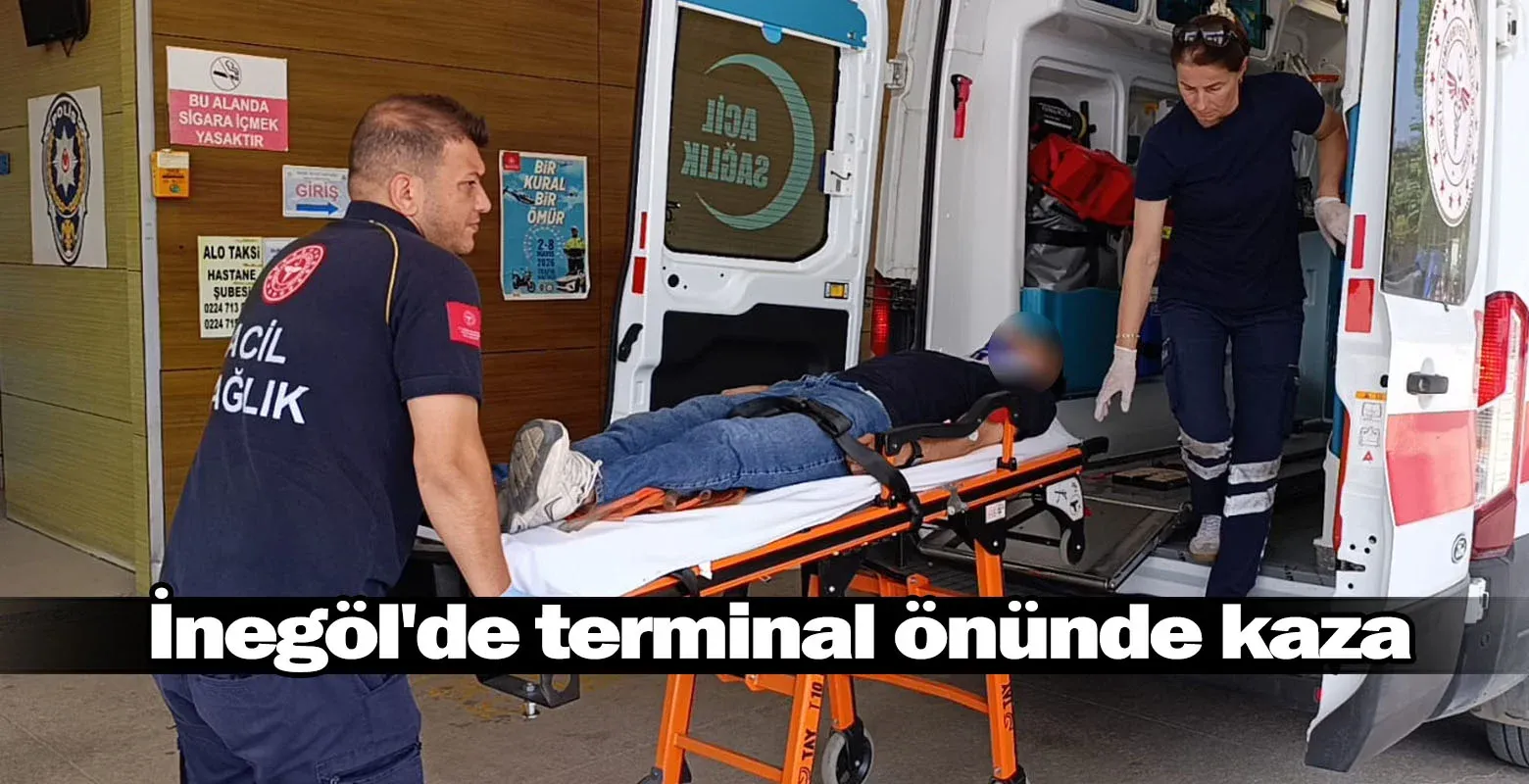 İnegöl'de terminal önünde kaza