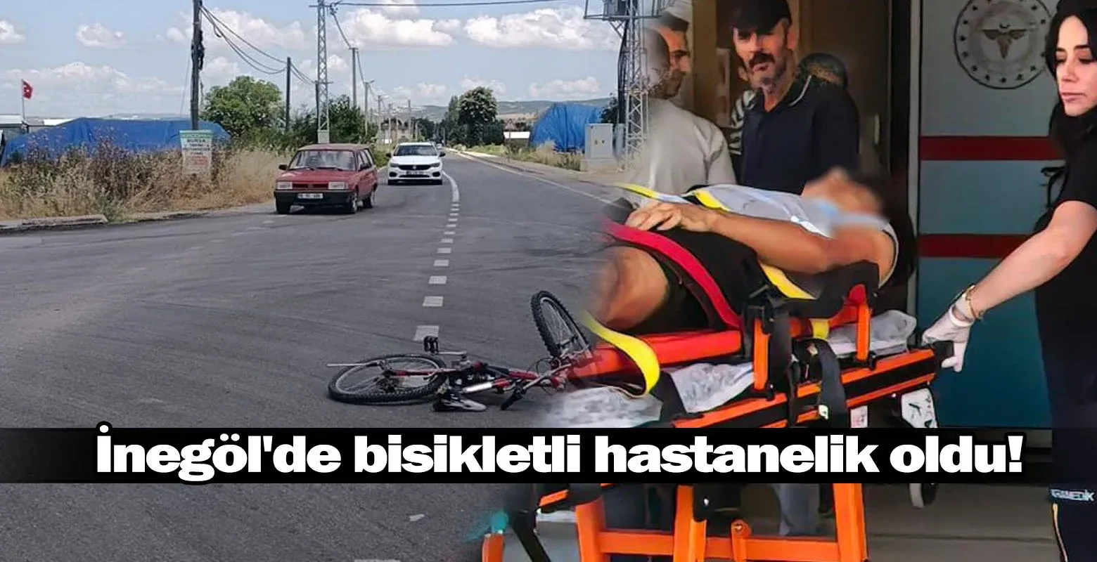 İnegöl'de bisikletli hastanelik oldu!