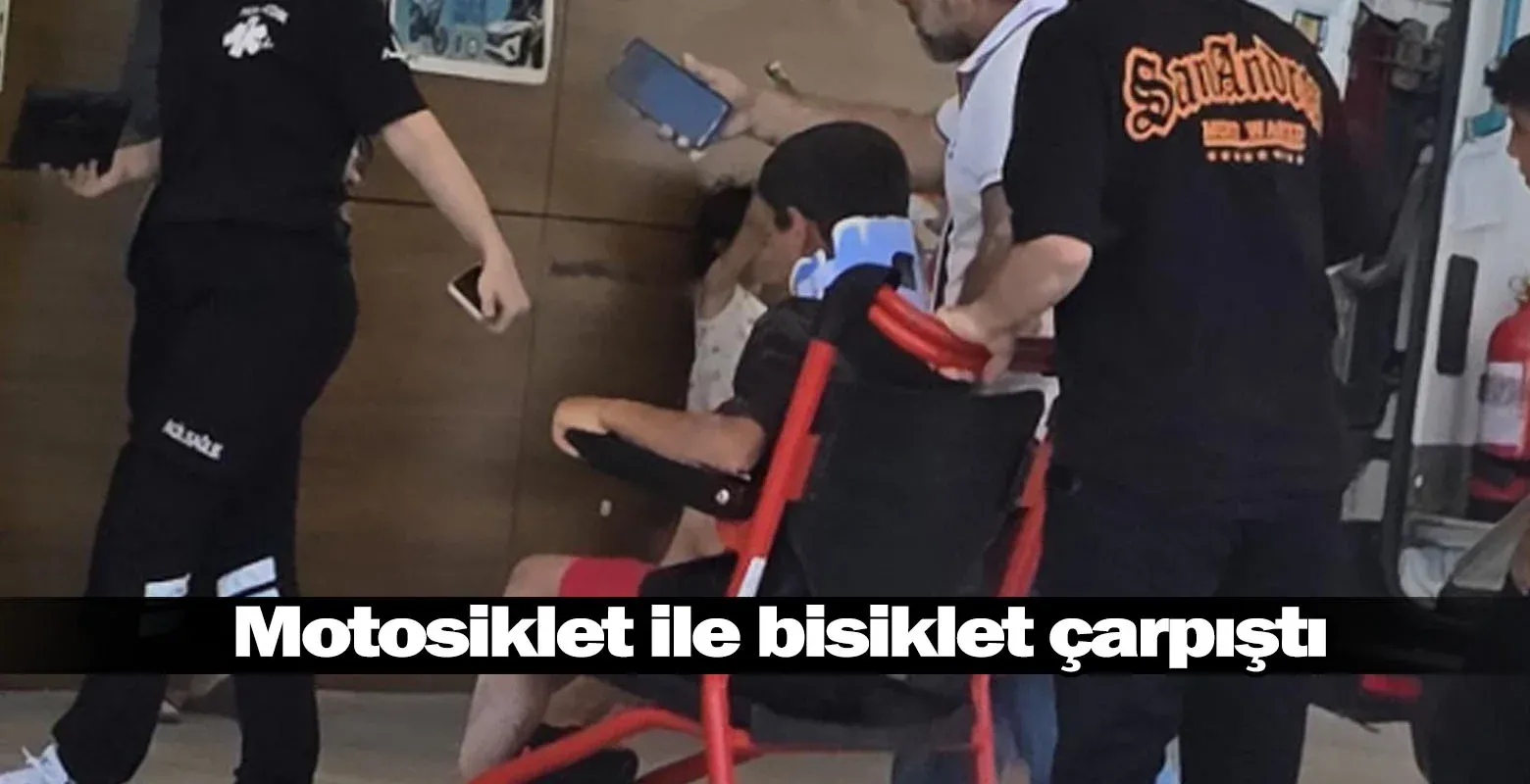 Motosiklet ile bisiklet çarpıştı