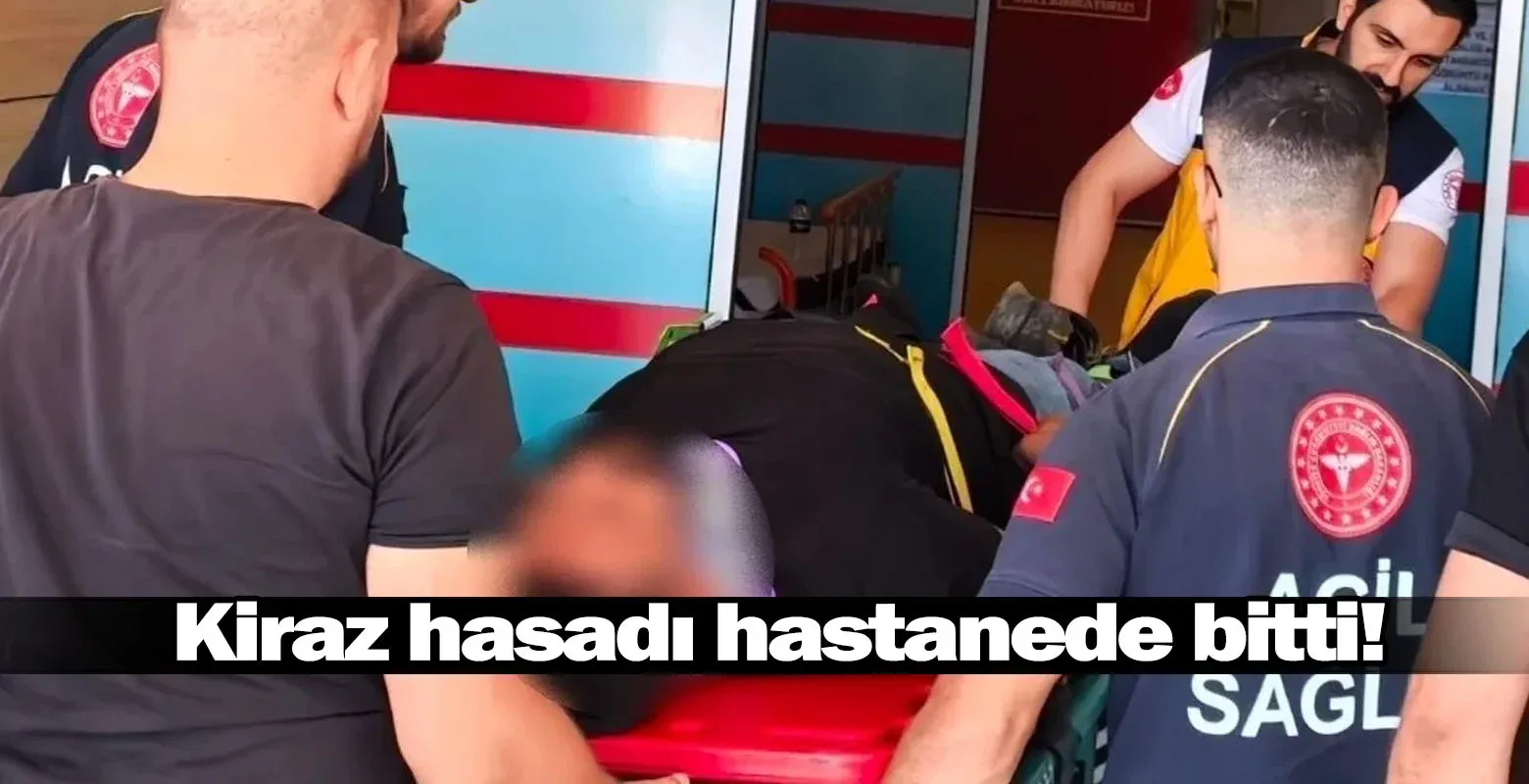 İnegöl'de kiraz hasadı hastanede bitti!