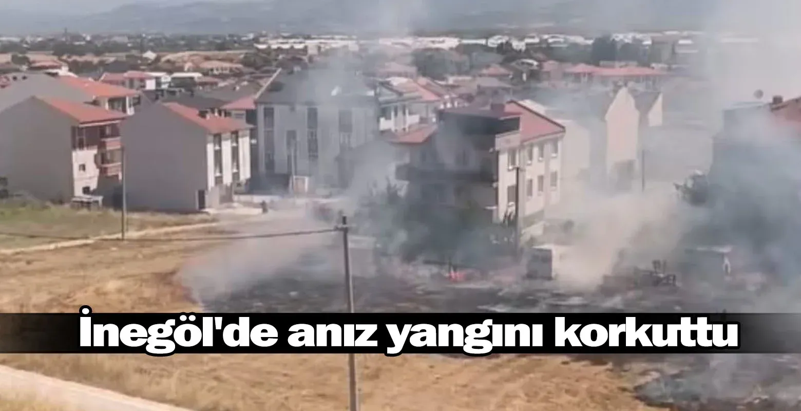 İnegöl'de anız yangını korkuttu