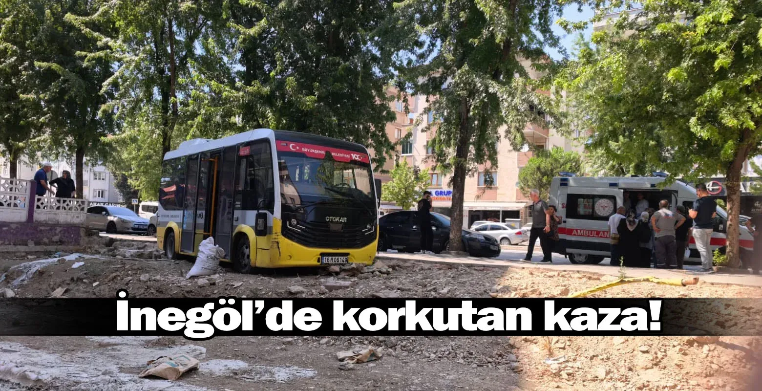 İnegöl'de korkutan kaza!