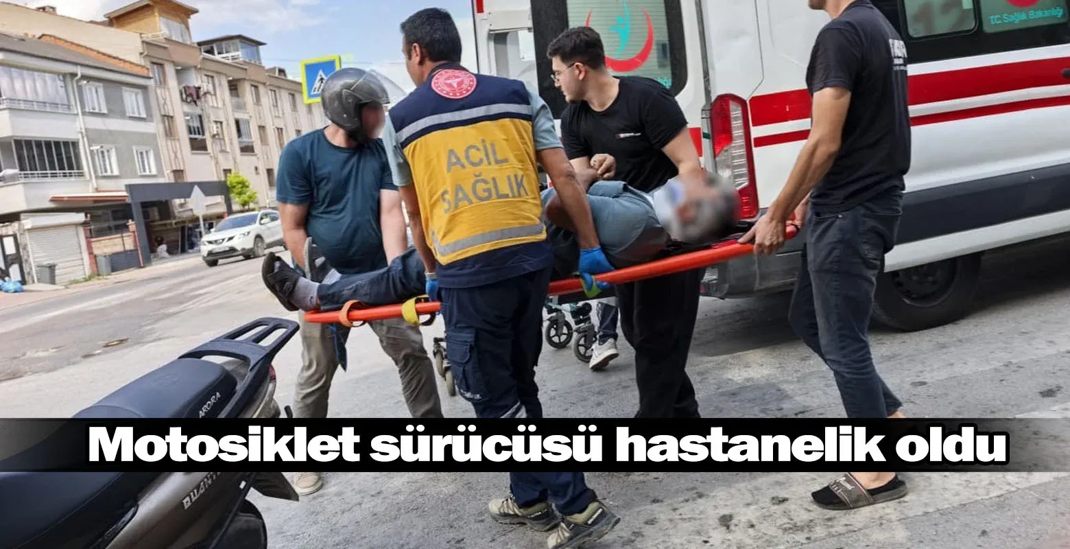 İnegöl'de motosiklet sürücüsü hastanelik oldu