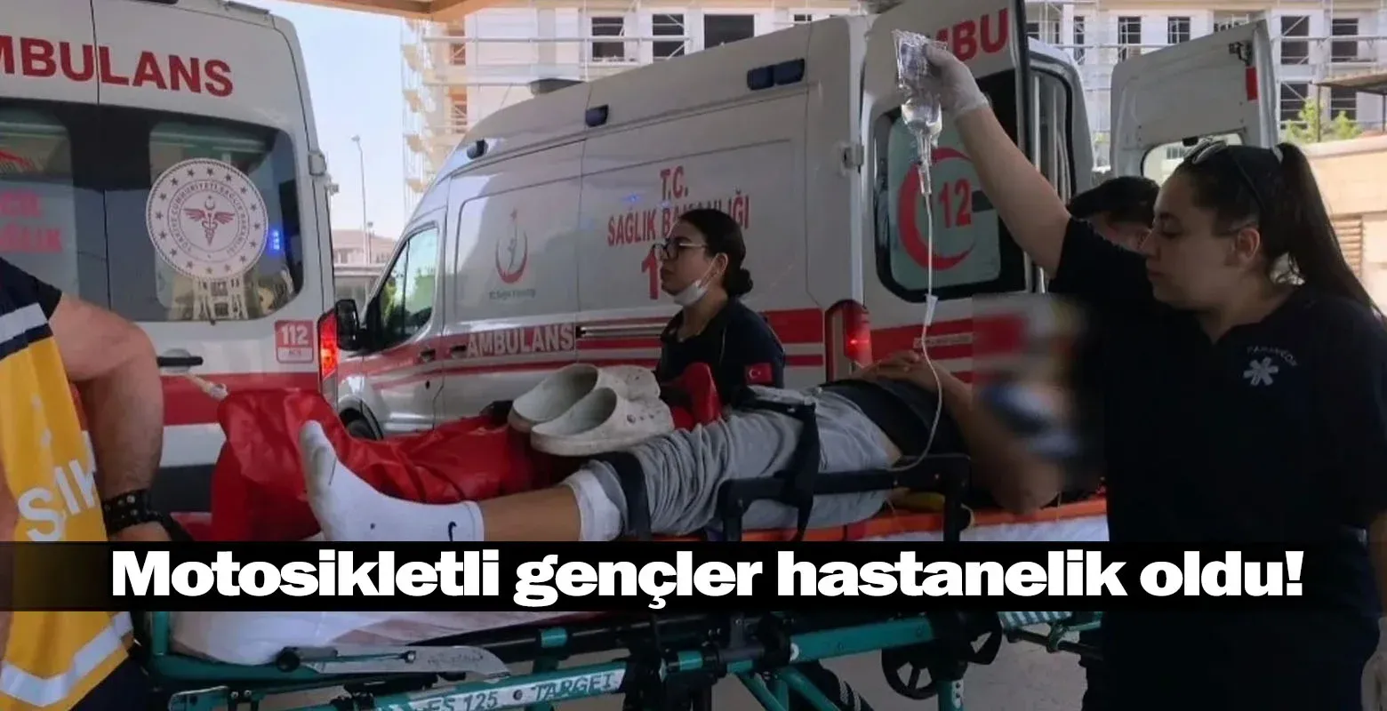 Motosikletli gençler hastanelik oldu!