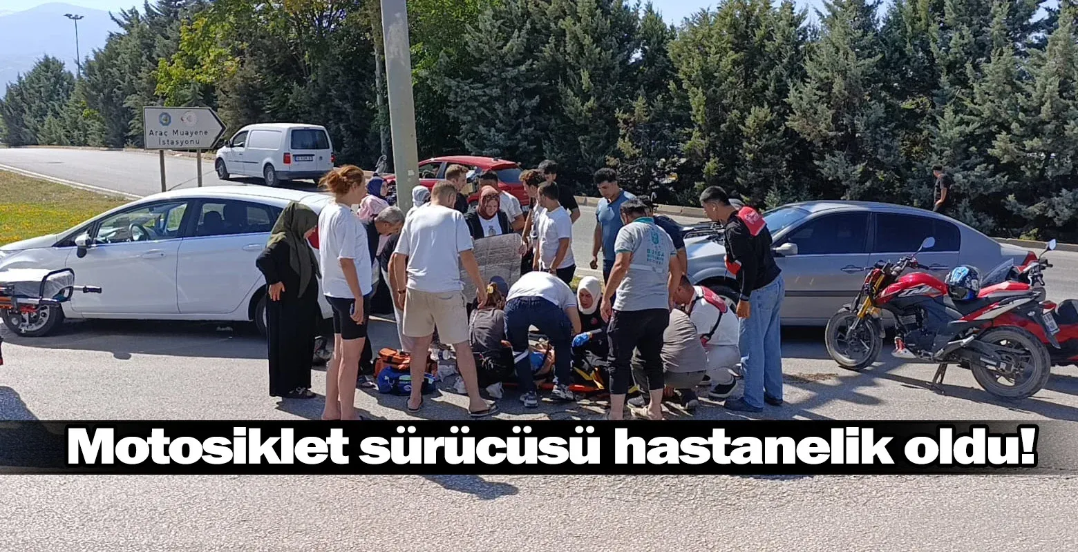 Motosiklet sürücüsü hastanelik oldu!